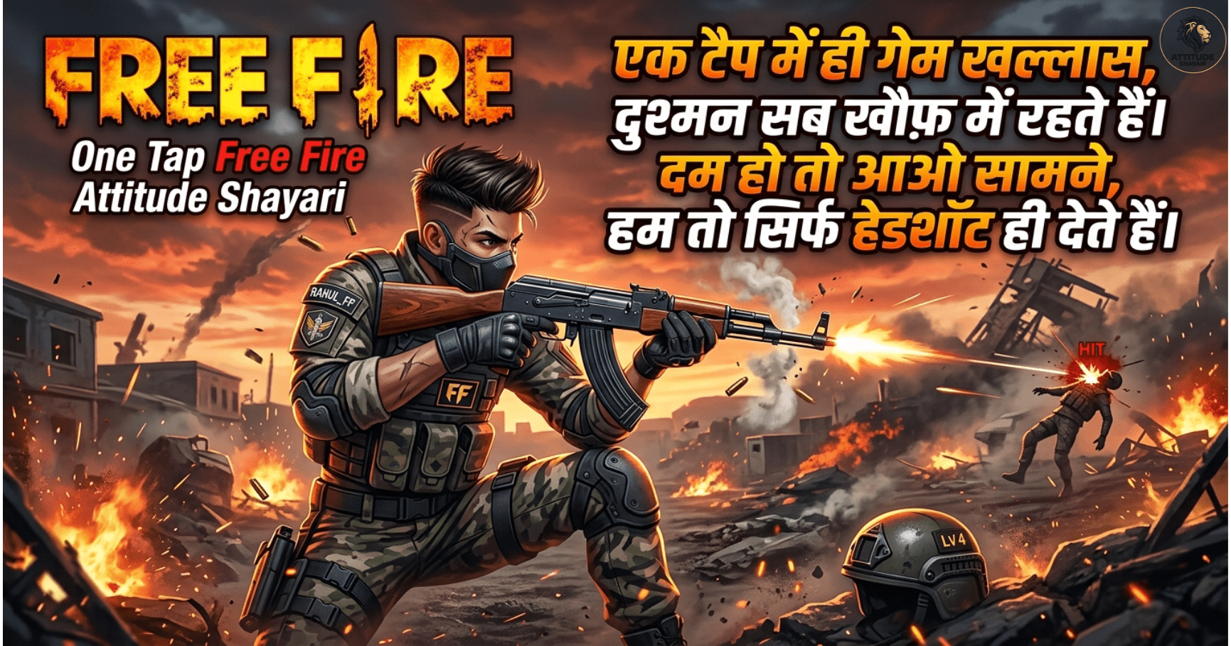 Free Fire Attitude Shayari